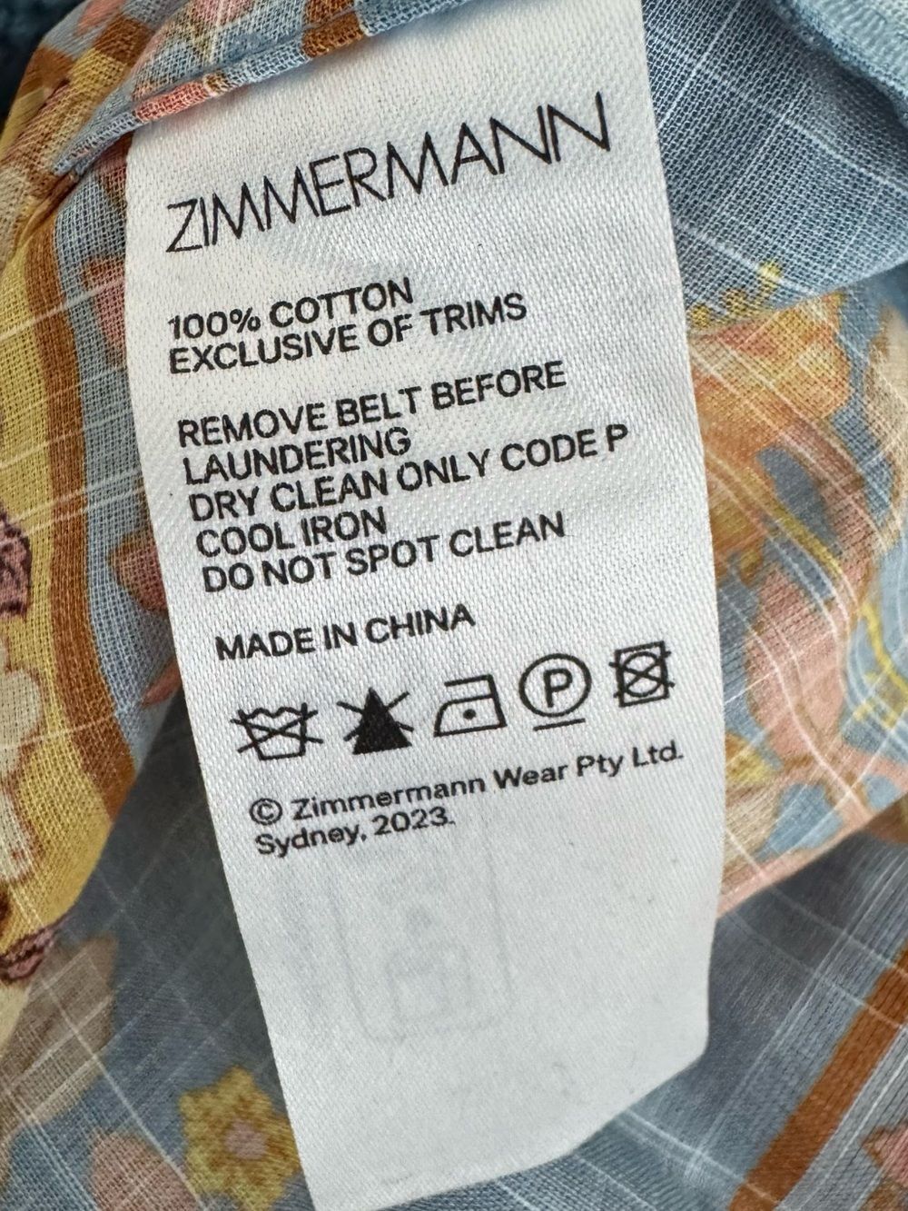 NWT Zimmermann JUNIE FRILL MIDI DRESS in Blue Yellow floral - Picture 13 of 14